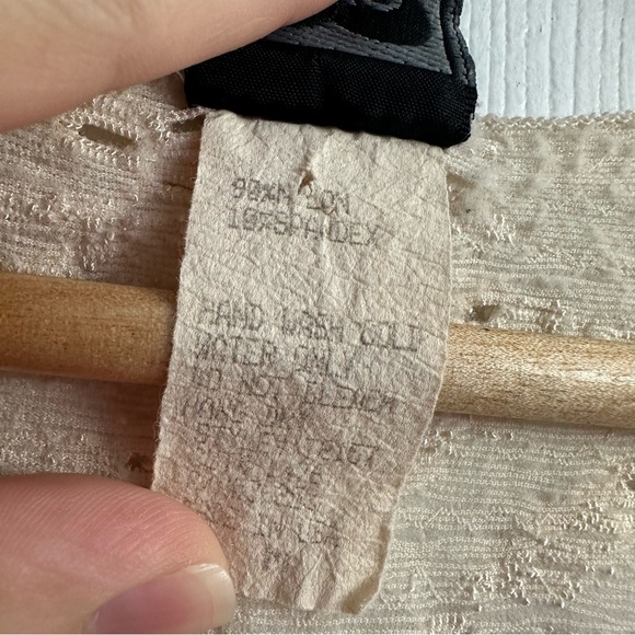 Vintage Blouse Y2K Coquette Pastel Cream Dainty Floral Semi Sheer Size Medium - Picture 8 of 9